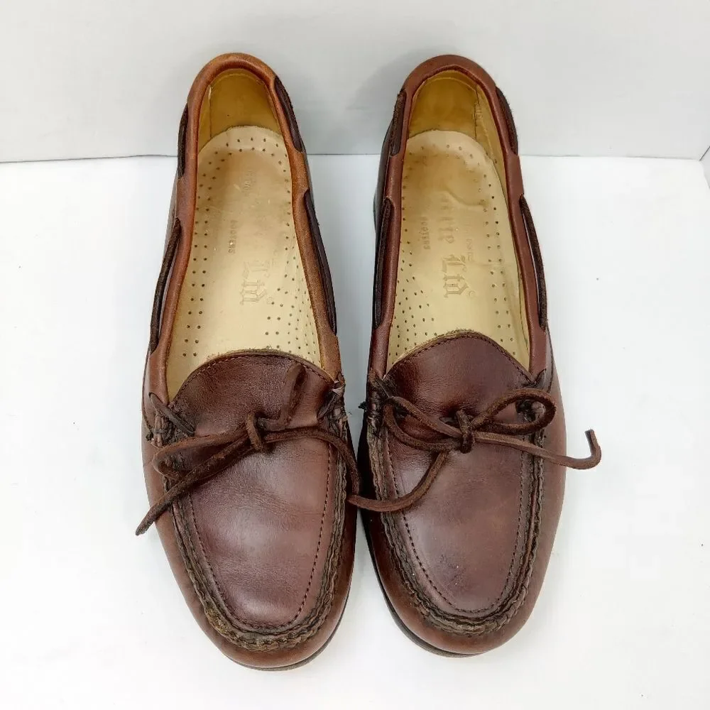 Barrie ltd Booters Mens Slip on Loafers in Brown Leather Sz 8.5 M Mocc Toe